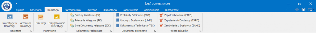 Connecto DMS - widok generalny wykonawca - deweloper